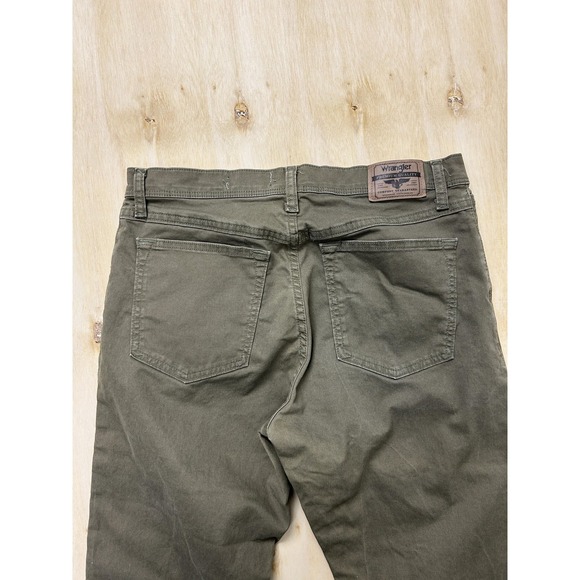 Wrangler Pants Mens 32x32 Green Chino Straight Leg Regular Fit Workwear - Picture 4 of 11